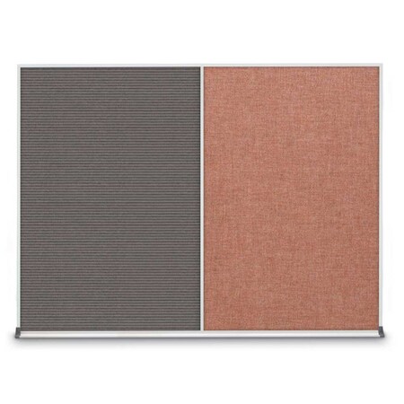 United Visual Products Triple Door Radius Plus Corkboard, 72" x UV8005PLUS-WHITE-CORK
